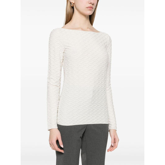 Emporio Armani Jacquard boat-neck top EW001400AF12416U0006-P25