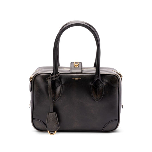 Golden Goose Vita Bag in smooth black leather and gold details Handbag