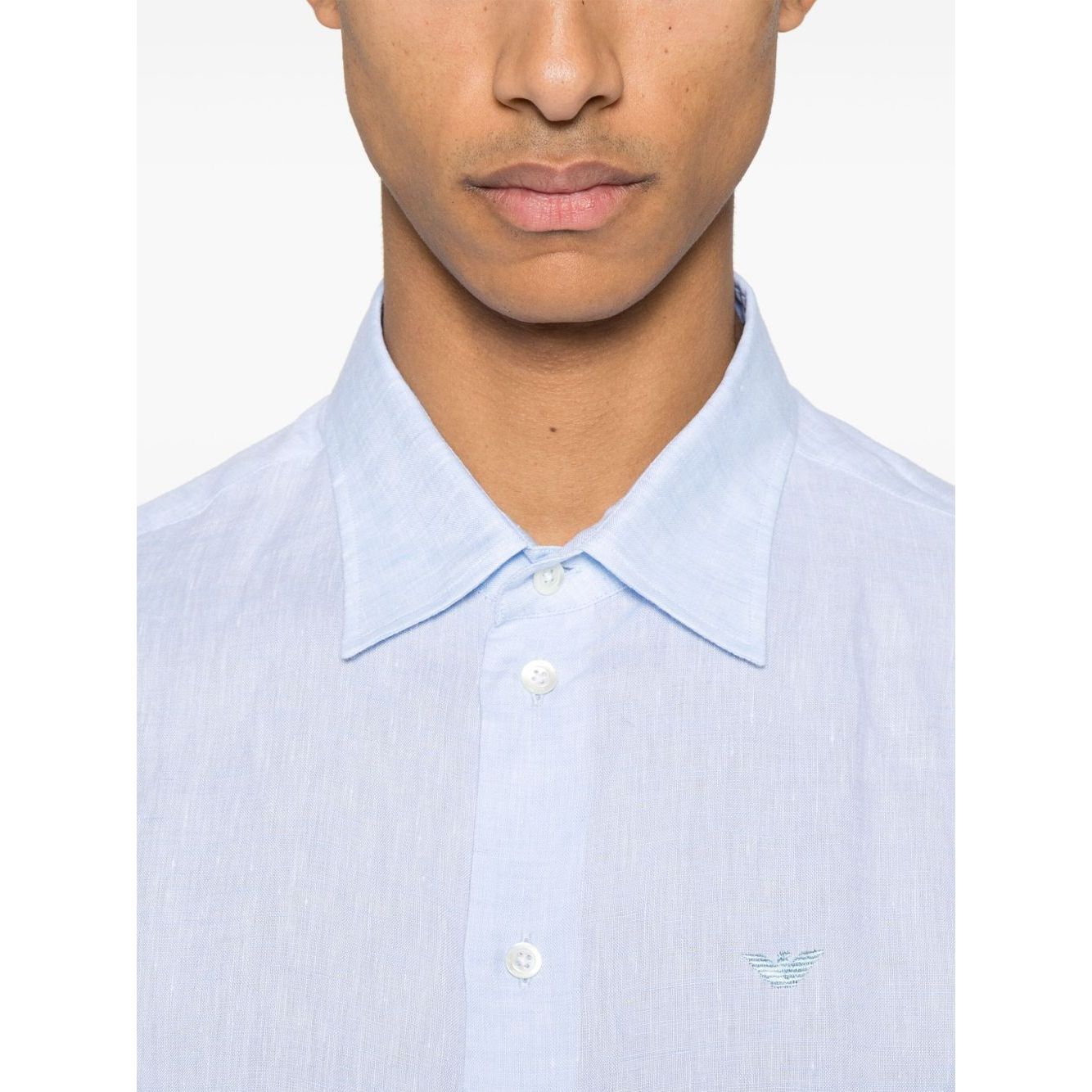 Emporio Armani logo-embroidered long-sleeve shirt 01SM0L010F9700-P25