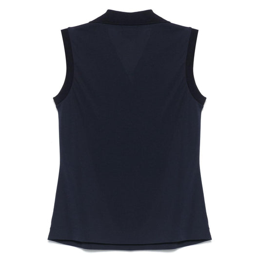 Emporio Armani Icon micro piquet crepe jersey top EW000669AF12367UB115-P25