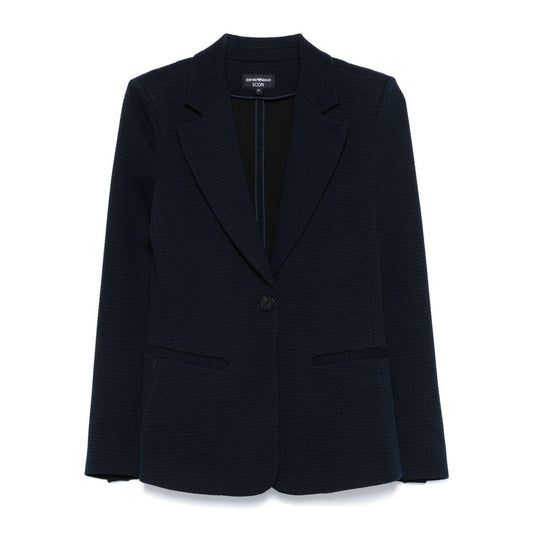 Emporio Armani Icon single-breasted blazer in an embossed jacquard knit jersey EW001123AF13316FC018-P25