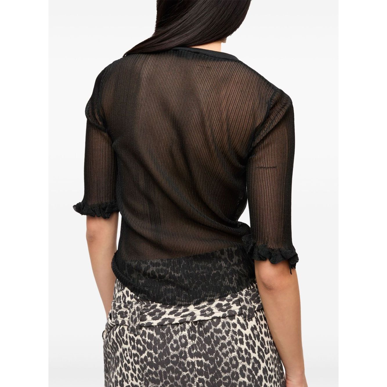 Ganni Sheer Jacquard Top Topwear