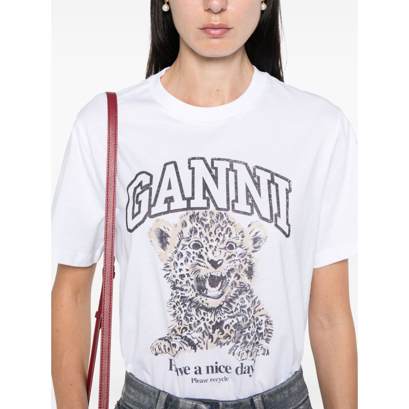 GANNI T-shirts and Polos White