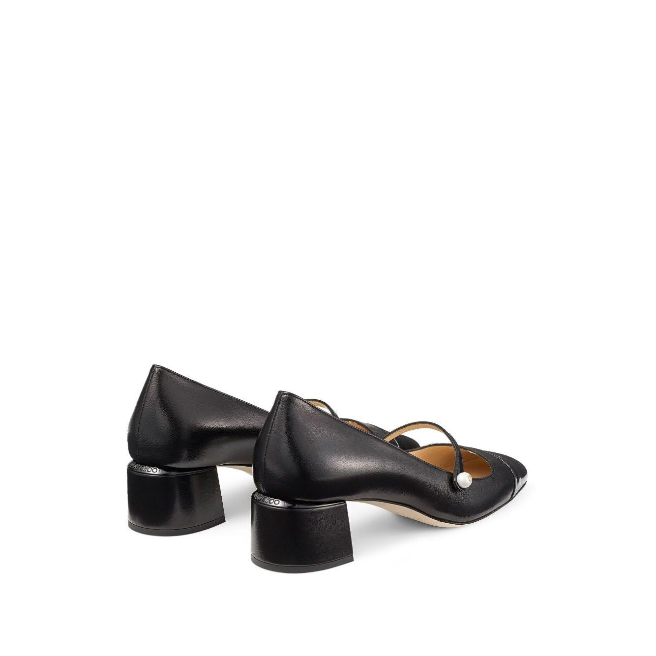 Jimmy Choo Elisa 45 Nappa and Patent Leather Pumps