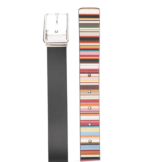 Paul Smith Leather Reversible 'Signature Stripe' Cut-To-Fit Belt Belts