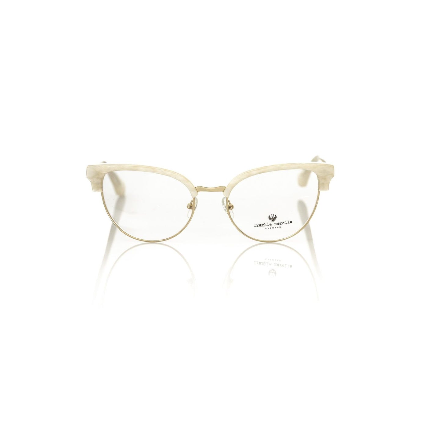 Frankie Morello White Metallic Fibre Glasses Frame