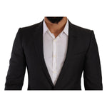 Dolce & Gabbana Elegant Black Wool Martini Suit Dolce & Gabbana Gray