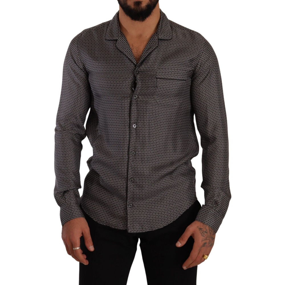 Dolce & Gabbana Elegant Silk Button Down Shirt Dolce & Gabbana Dark Slate Gray