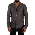 Dolce & Gabbana Elegant Silk Button Down Shirt Dolce & Gabbana Dark Slate Gray