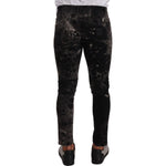 Dolce & Gabbana Slim Fit Patterned Skinny Jeans Dolce & Gabbana Black