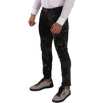 Dolce & Gabbana Slim Fit Patterned Skinny Jeans Dolce & Gabbana Gray
