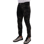 Dolce & Gabbana Slim Fit Patterned Skinny Jeans Dolce & Gabbana Black