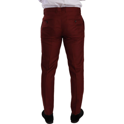 Dolce & Gabbana Red Cashmere Silk Dress Men Trouser Pants