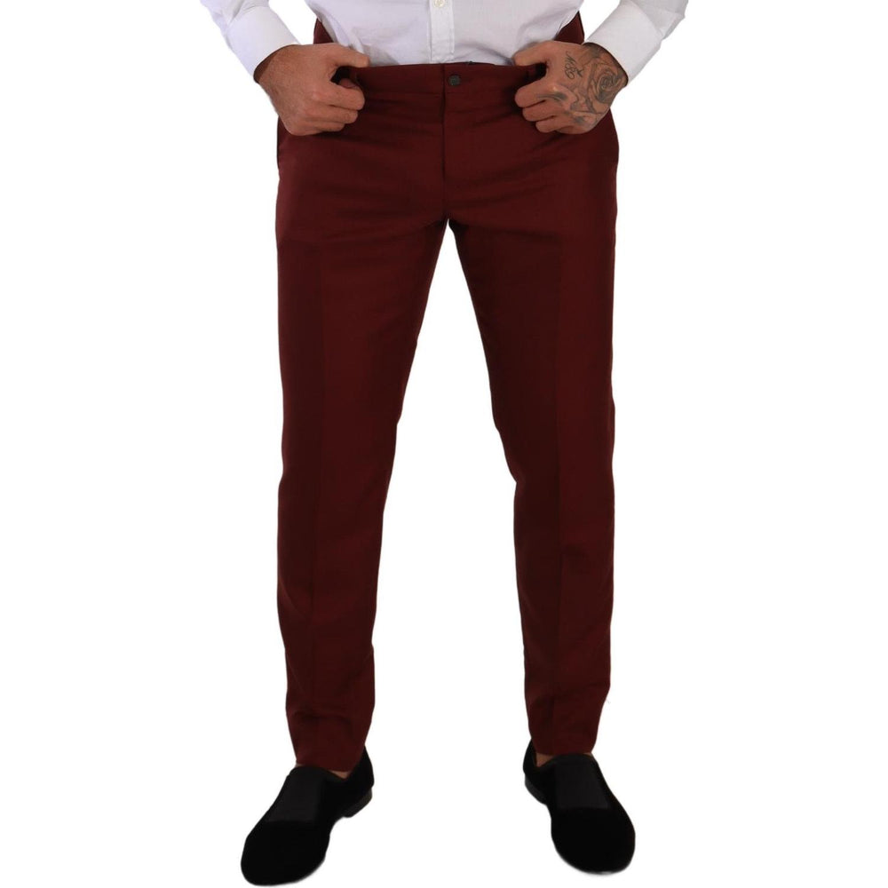 Dolce & Gabbana Elegant Cashmere-Silk Red Dress Pants Dolce & Gabbana Black
