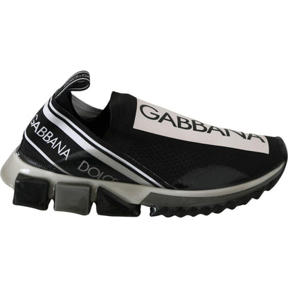 Dolce & Gabbana Black White SORRENTO Sport Stretch Sneakers