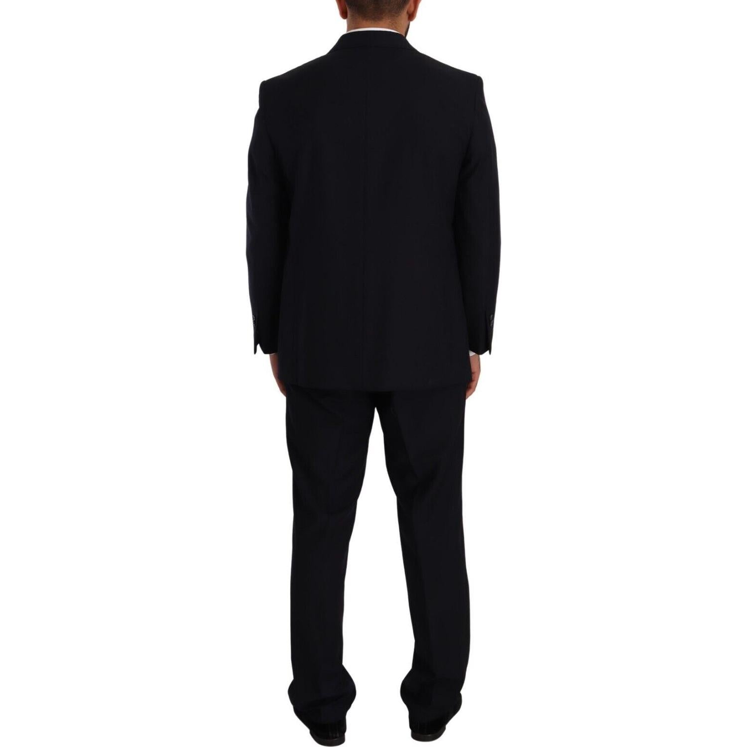 Domenico Tagliente Blue Polyester Single Breasted Formal Suit