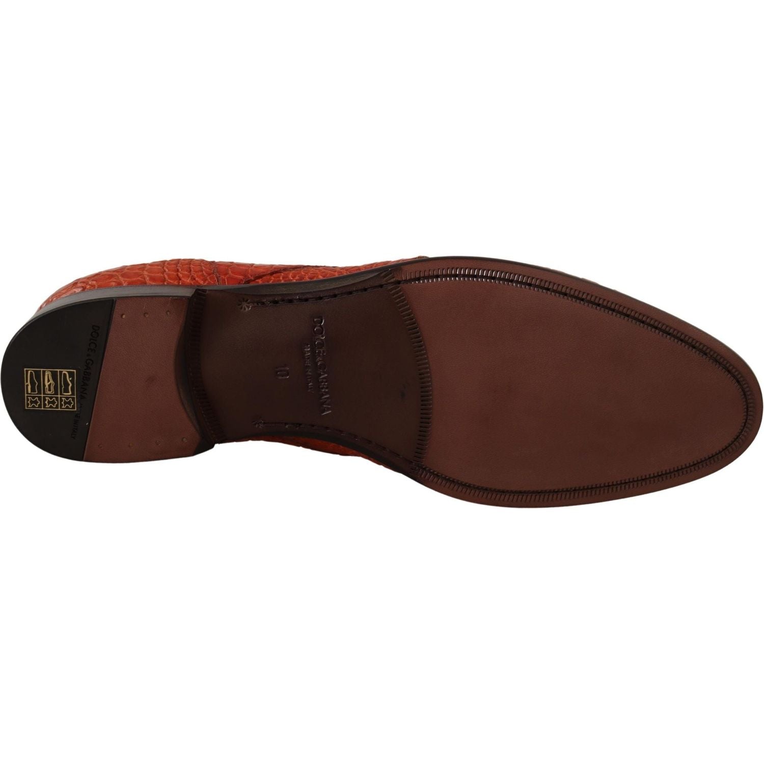 异域风情的橙色鳄鱼皮系带正装鞋