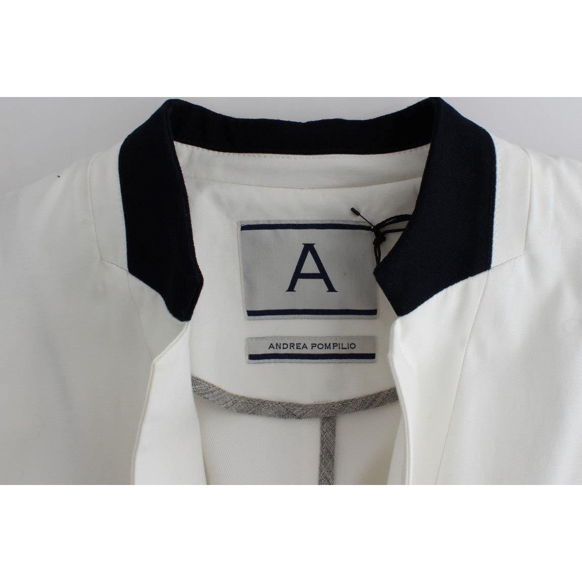 别致的白色棉混纺西​​装外套