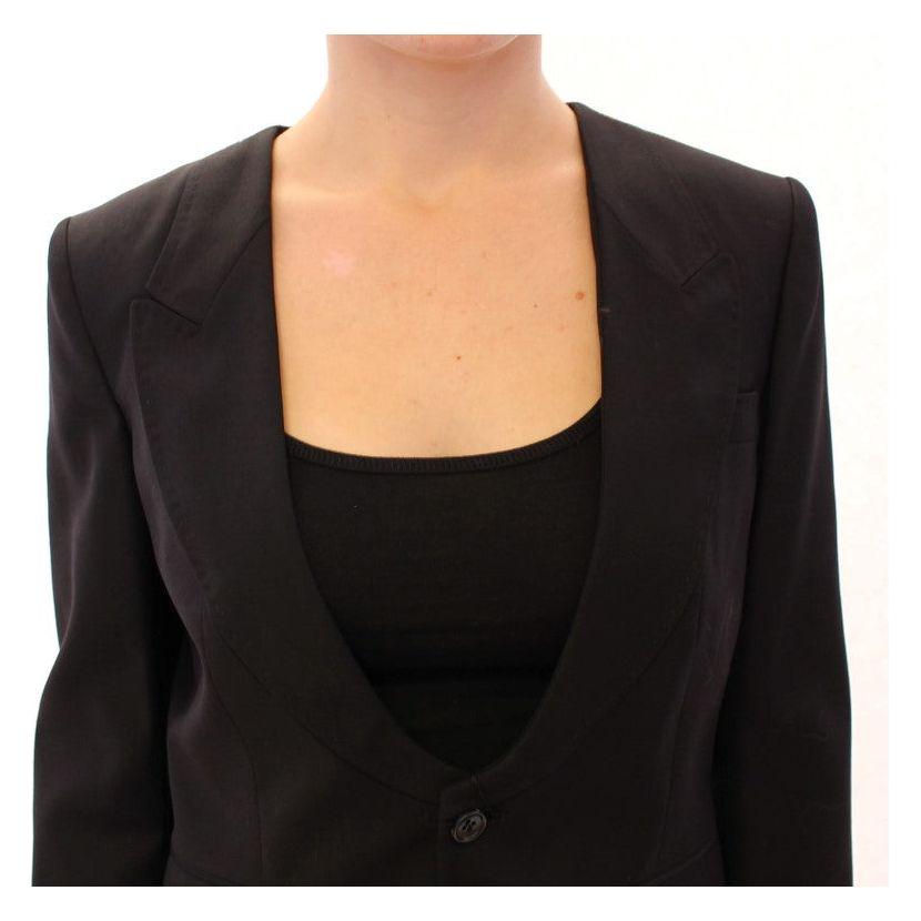 Dolce & Gabbana Black Silk Scarf Back Blazer Jacket