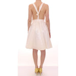Licia Florio White Halterneck Knee Length Tea Dress