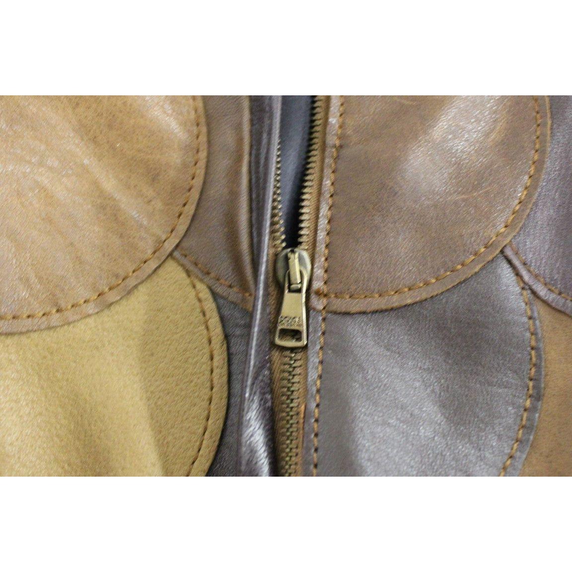 优雅皮革拼布裙