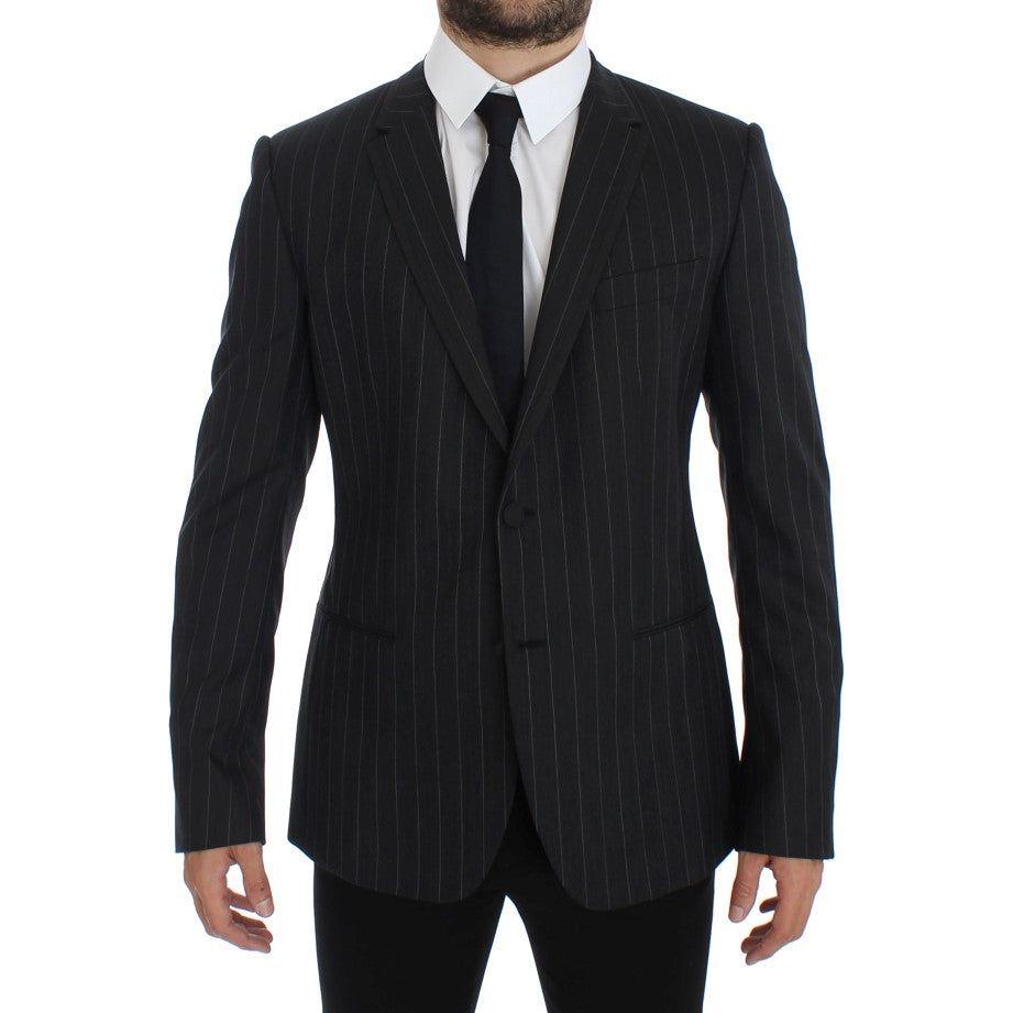 Dolce & Gabbana Gray Striped Slim Fit Wool Blazer GTT10078-1