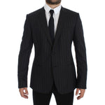 Dolce & Gabbana Gray Striped Slim Fit Wool Blazer GTT10078-1