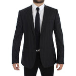Dolce & Gabbana Gray Striped Slim Fit Wool Blazer GTT10078-1