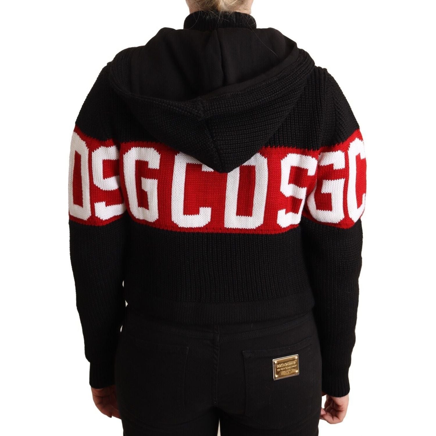 时尚黑色羊绒开衫夹克