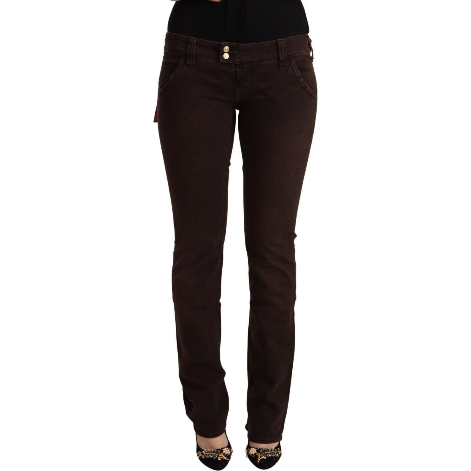 优雅修身弹力棉质牛仔裤