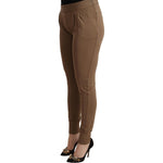 Scervino Street Brown Viscose Mid Waist Slim Tapered Pants