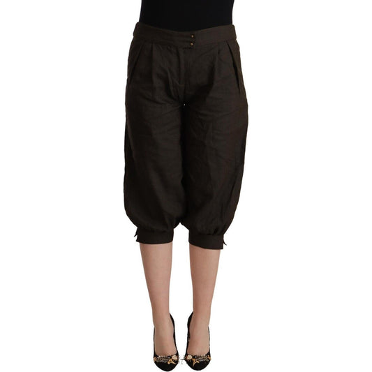 GF Ferre Brown Viscose Cropped Harem Pants
