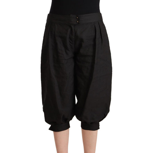 GF Ferre Black Viscose Cropped Harem Pants