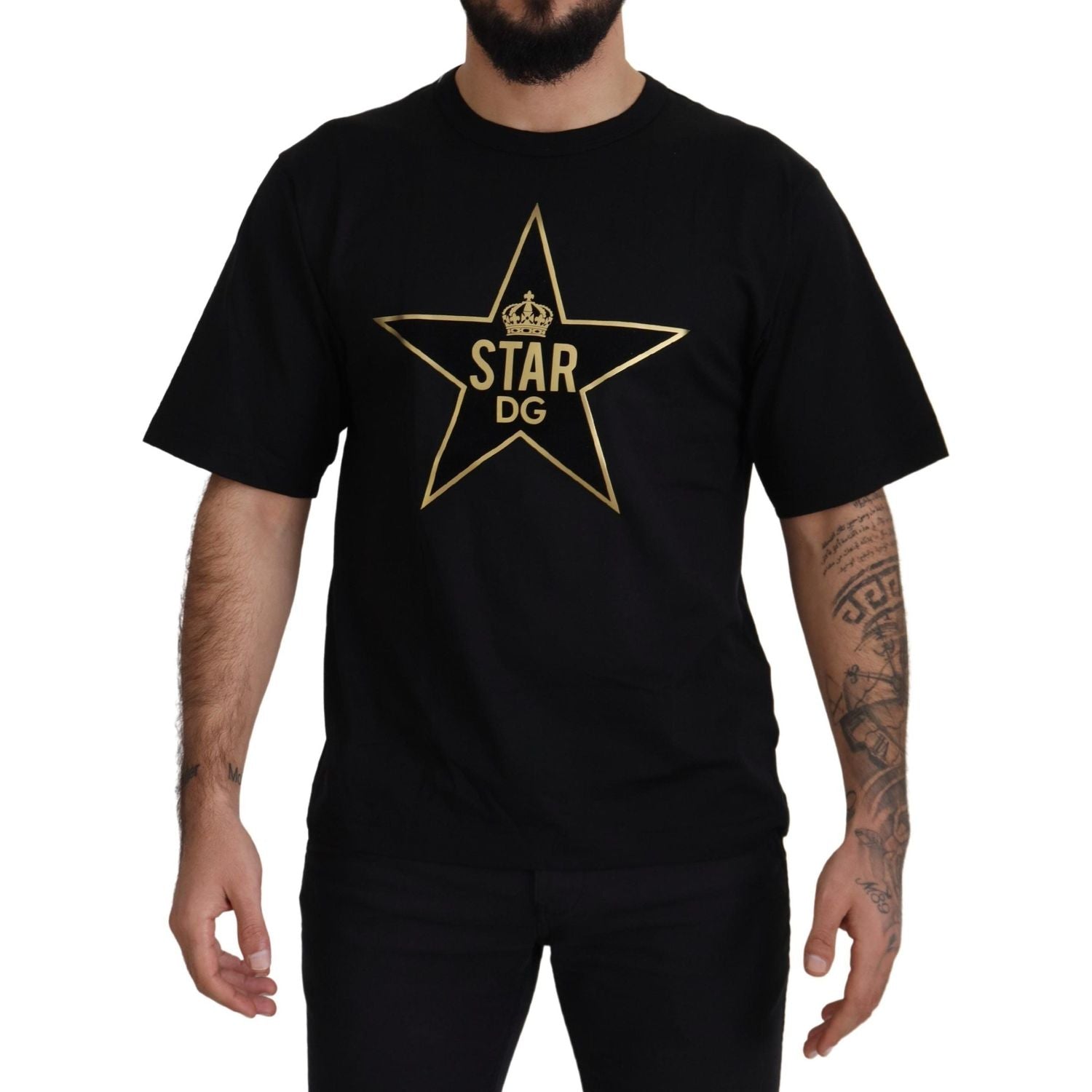 تي شيرت Dolce &amp; Gabbana Gold Star DG Emblem Crewneck