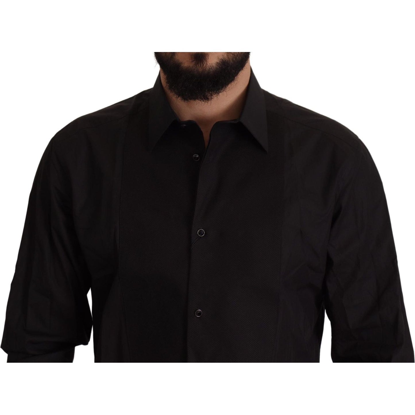 Dolce & Gabbana Black GOLD Slim Fit Tuxedo Dress Shirt TSH82938- 37