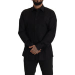 Dolce & Gabbana Black GOLD Slim Fit Tuxedo Dress Shirt TSH82938- 37