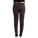 Ermanno Scervino Brown Cotton Low Waist Slim Fit Pants