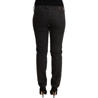 Ermanno Scervino Black Low Waist Skinny Denim Cotton Jeans