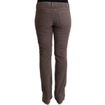 Jeckerson Brown Cotton Low Waist Iconic Patches Leg Denim Jeans