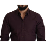 Dolce & Gabbana Purple Cotton GOLD Slim Fit Dress Shirt TSH82957- 41