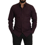 Dolce & Gabbana Purple Cotton GOLD Slim Fit Dress Shirt TSH82957- 41