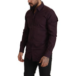 Dolce & Gabbana Purple Cotton GOLD Slim Fit Dress Shirt TSH82957- 41