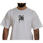 Dolce & Gabbana Timeless White Logo Crewneck Tee Dolce & Gabbana Gray