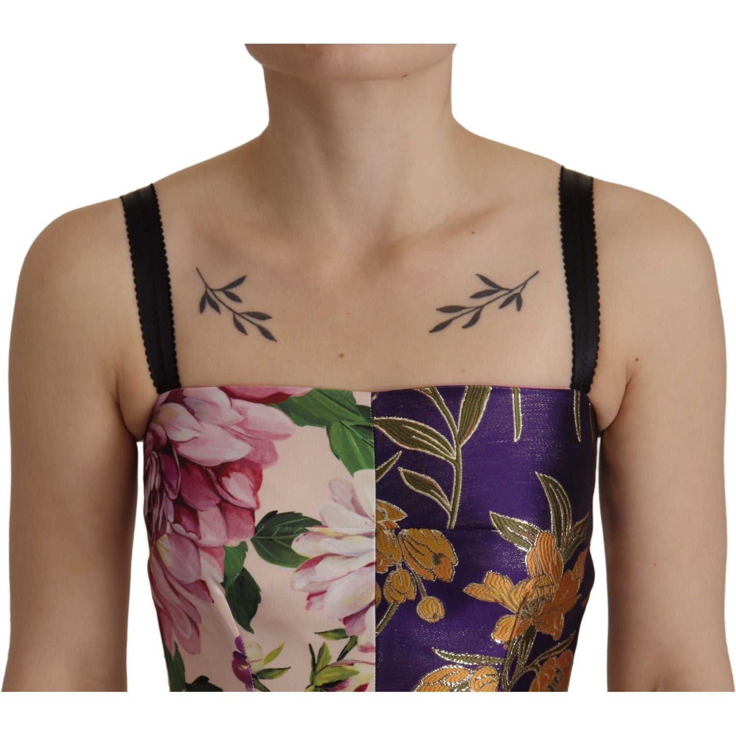 拼布优雅真丝混纺连衣裙