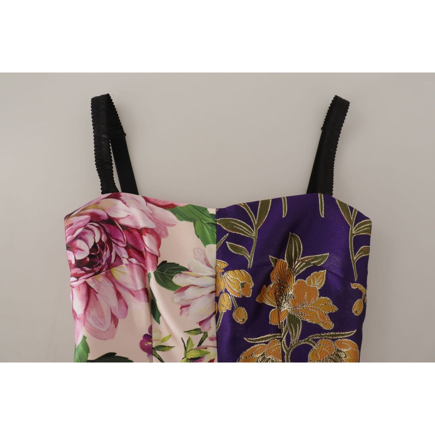 拼布优雅真丝混纺连衣裙