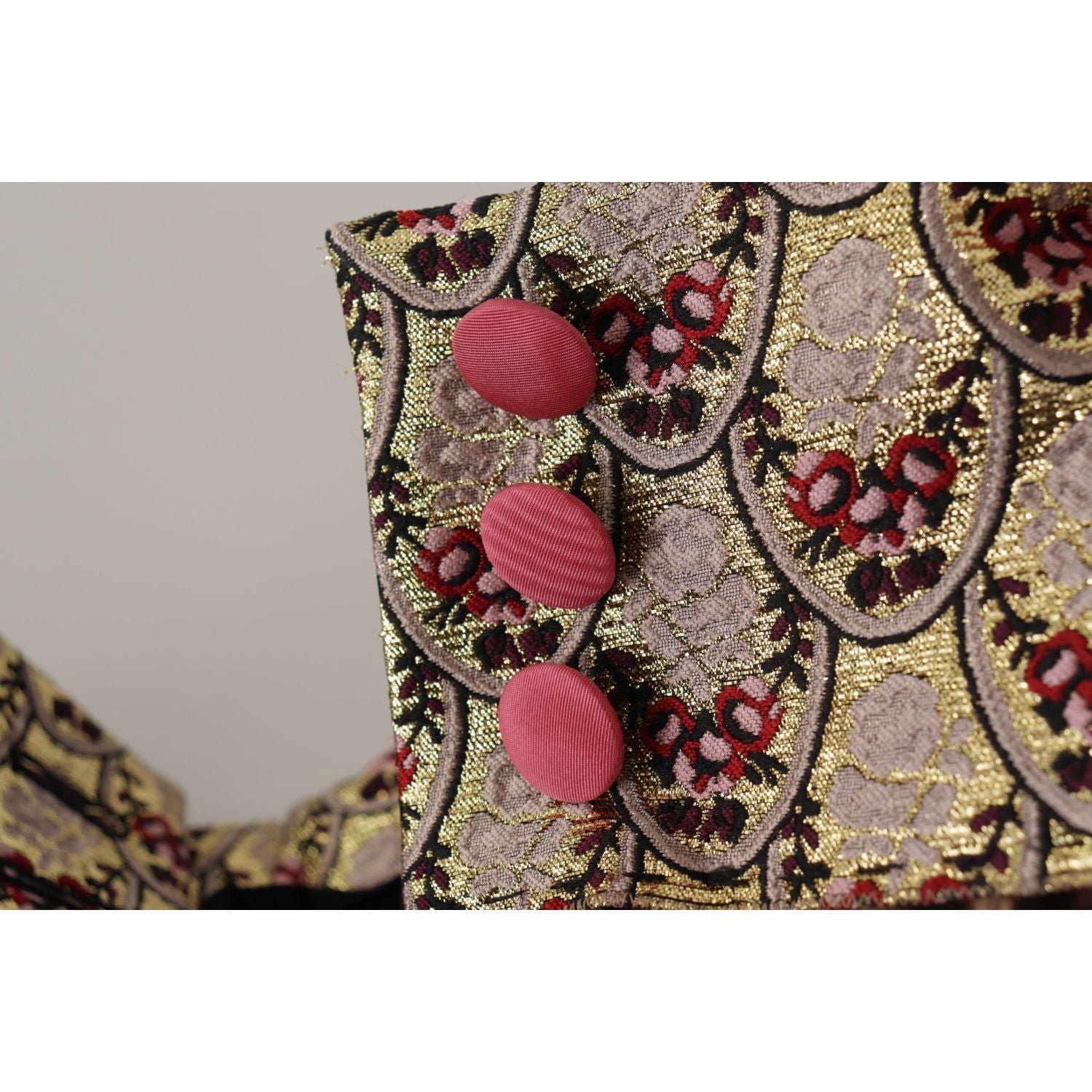 高腰豹纹提花九分裤