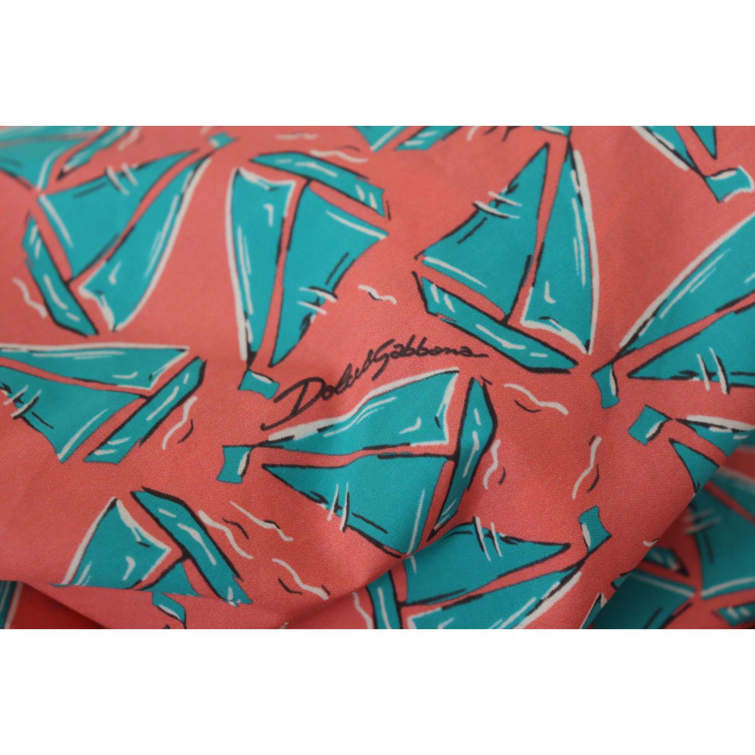 别致的粉色帆船印花棉质上衣