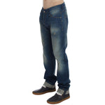 Acht Blue Wash Denim Cotton Stretch Baggy Fit Jeans SIG30490-1