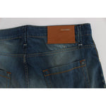Acht Blue Wash Denim Cotton Stretch Baggy Fit Jeans SIG30490-1