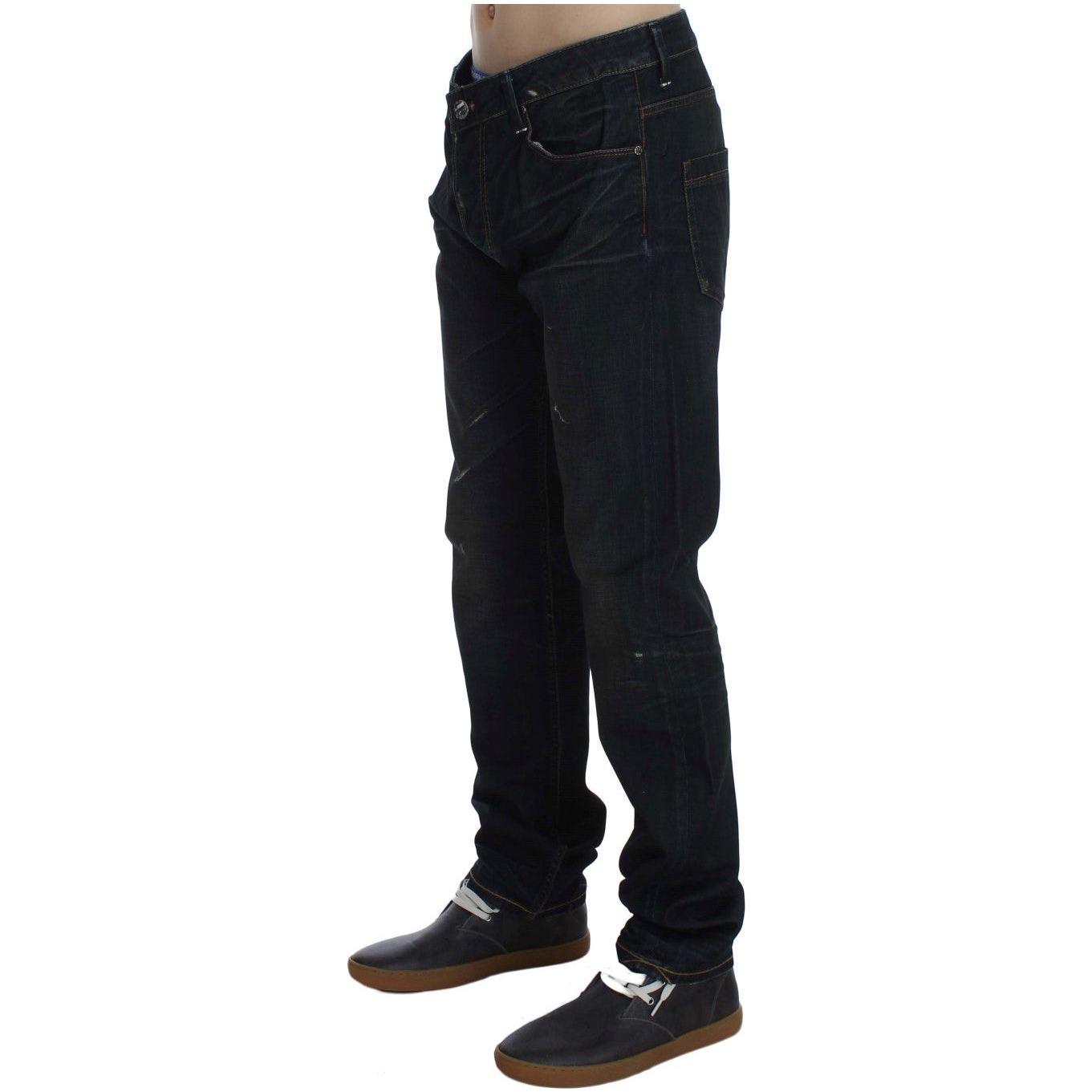 Acht Blue Wash Cotton Denim Straight Fit Jeans SIG30533-1
